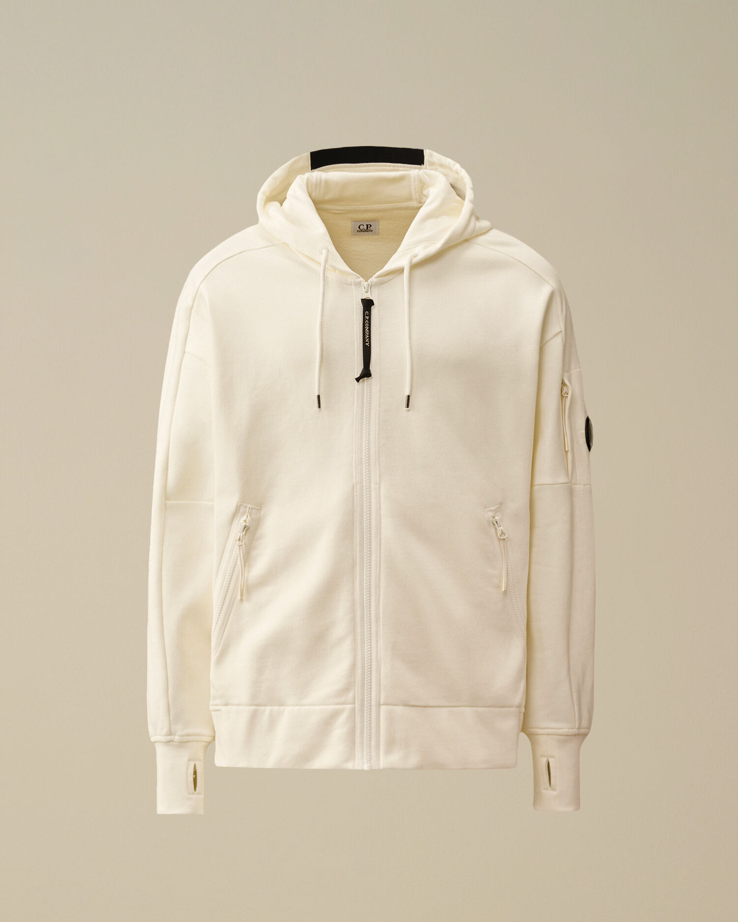 Diagonal Raised Fleece Full Zip Hooded Sweatshirt - 1