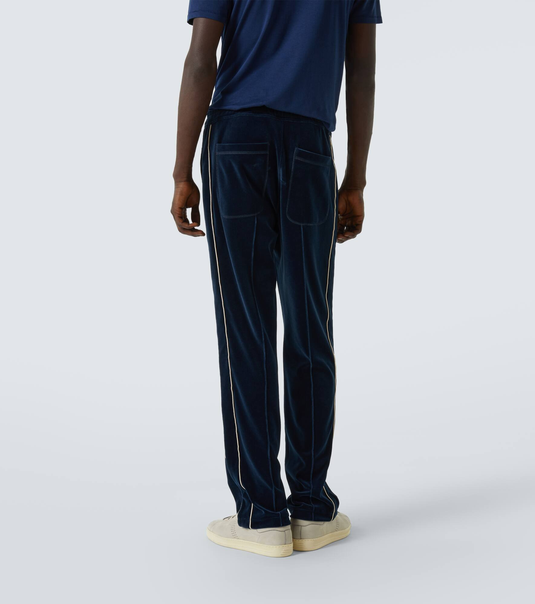 Cotton-blend velour track pants - 4