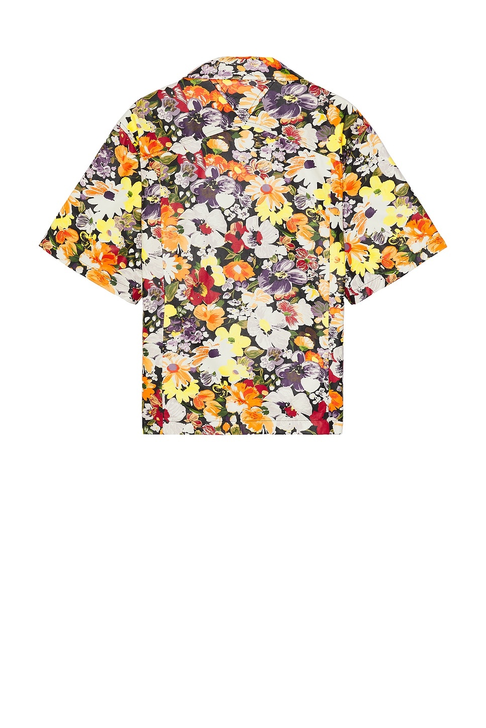 Floral Printed Leather Short Sleeve Shirt - 2