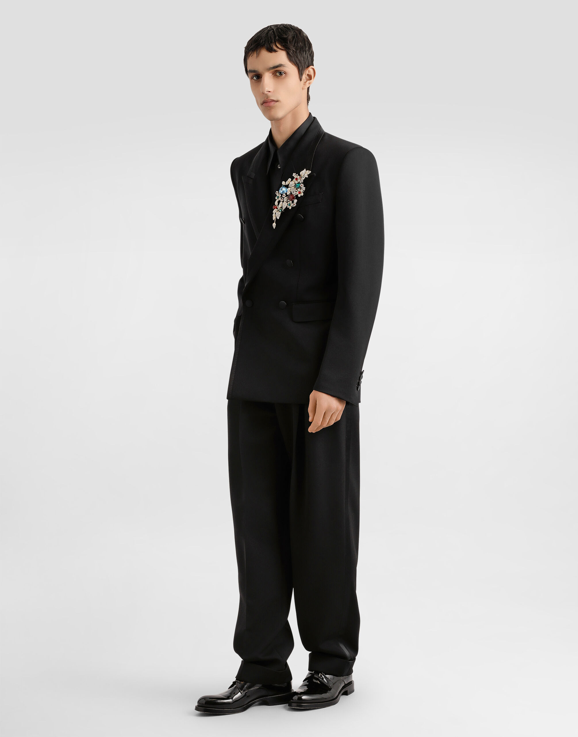Double-breasted jacket inwool gabardine - 2