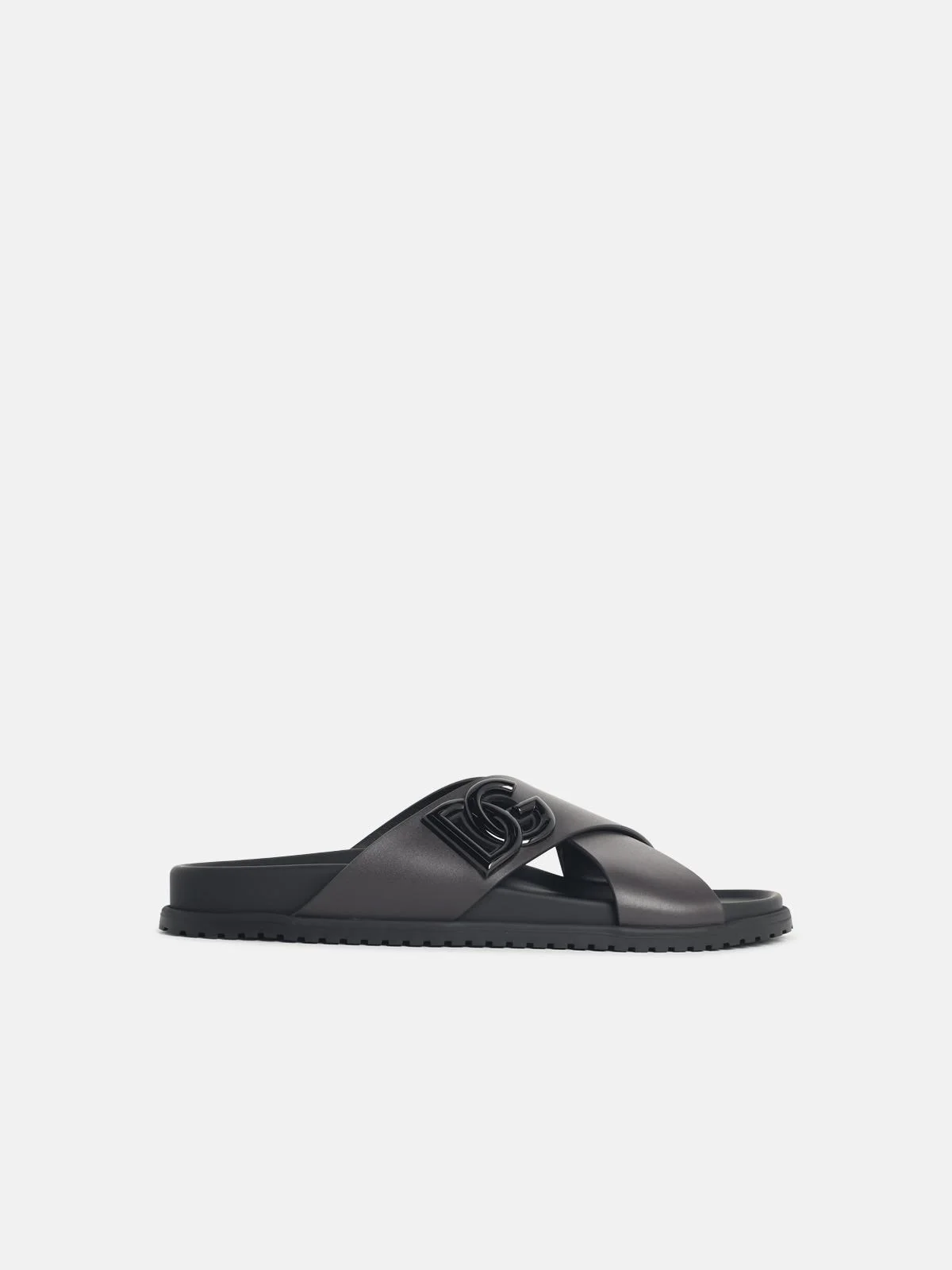 BROWN LEATHER SLIPPERS - 1