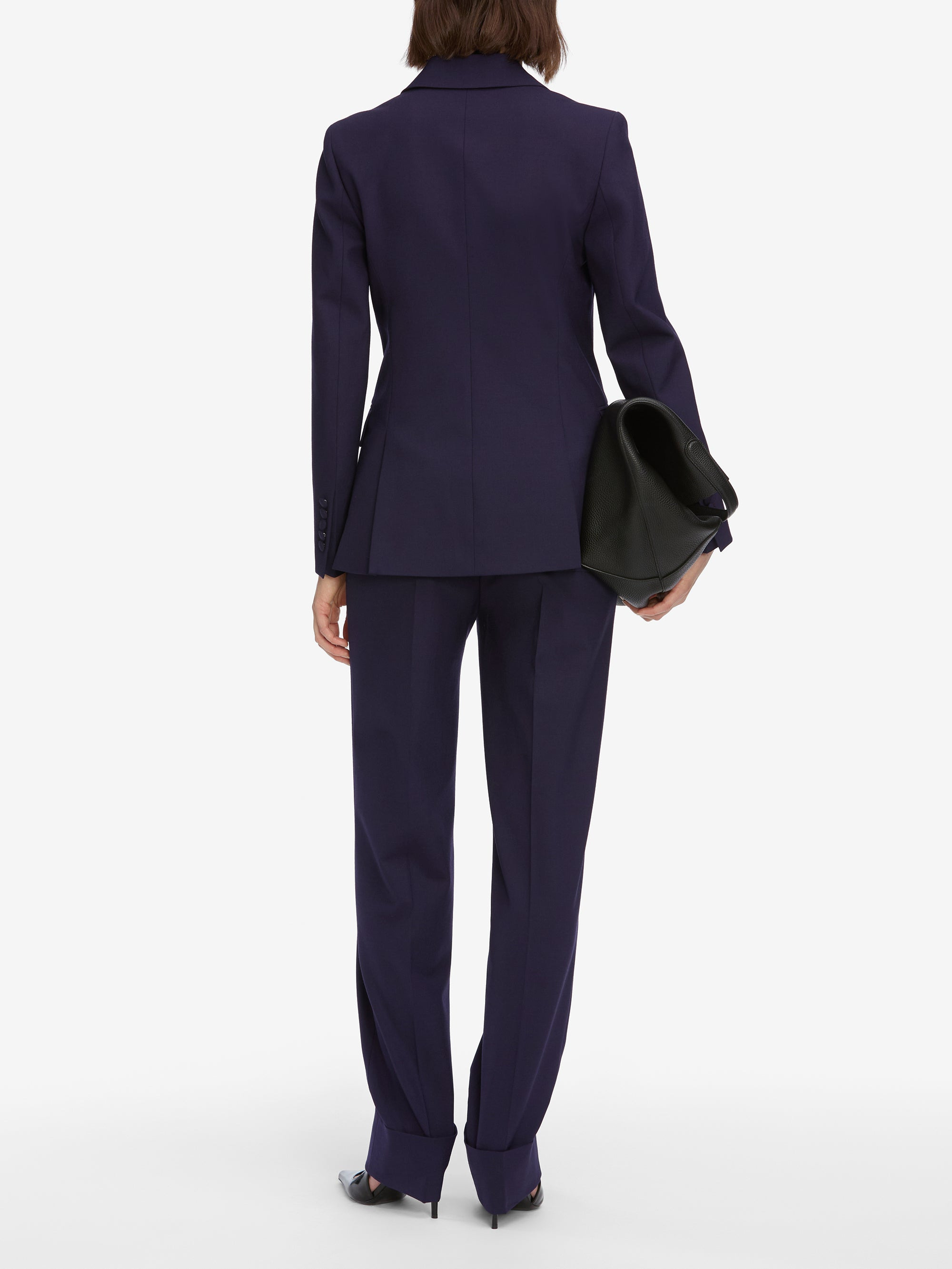 The Cuffed Pleated Trouser in Royal Purple - 6