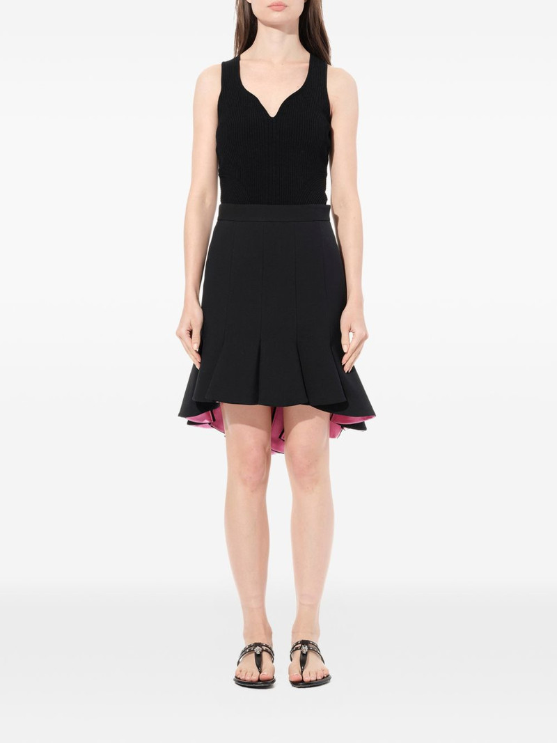 Alexander McQueen high-low pleated mini skirt outlook