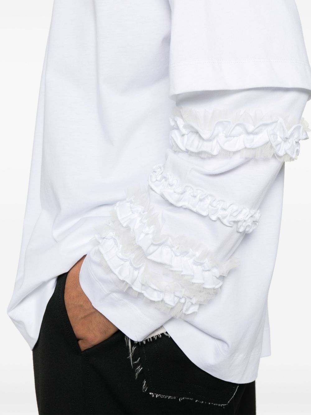 ruffled long -sleeve T-shirt - 4