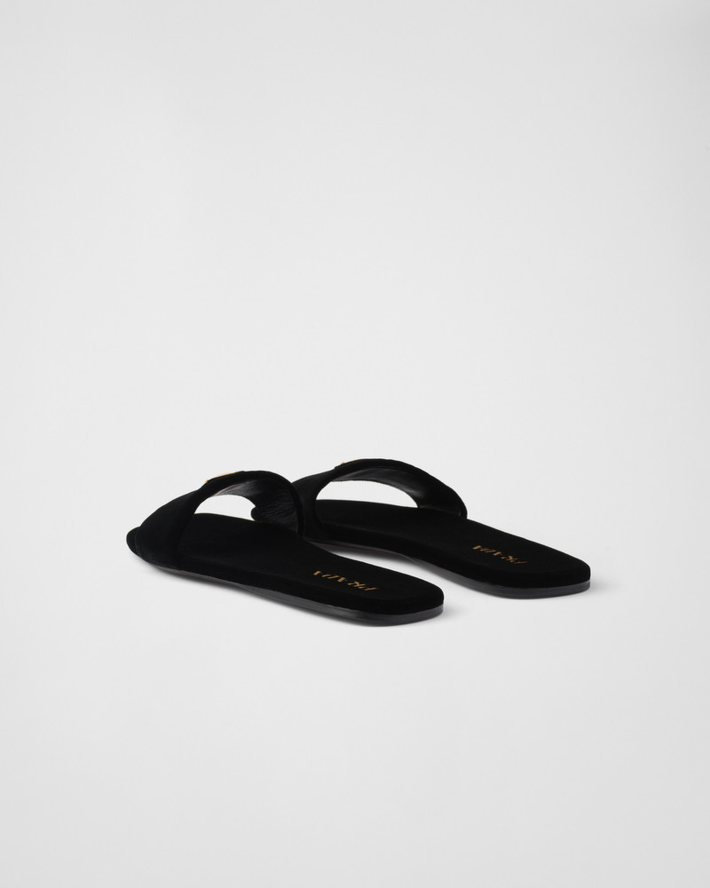 Flat velvet slides 4