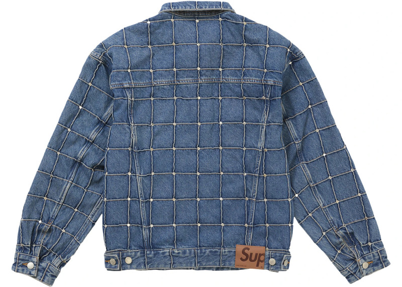 Supreme Supreme Studded Seam Denim Trucker Jacket Blue outlook