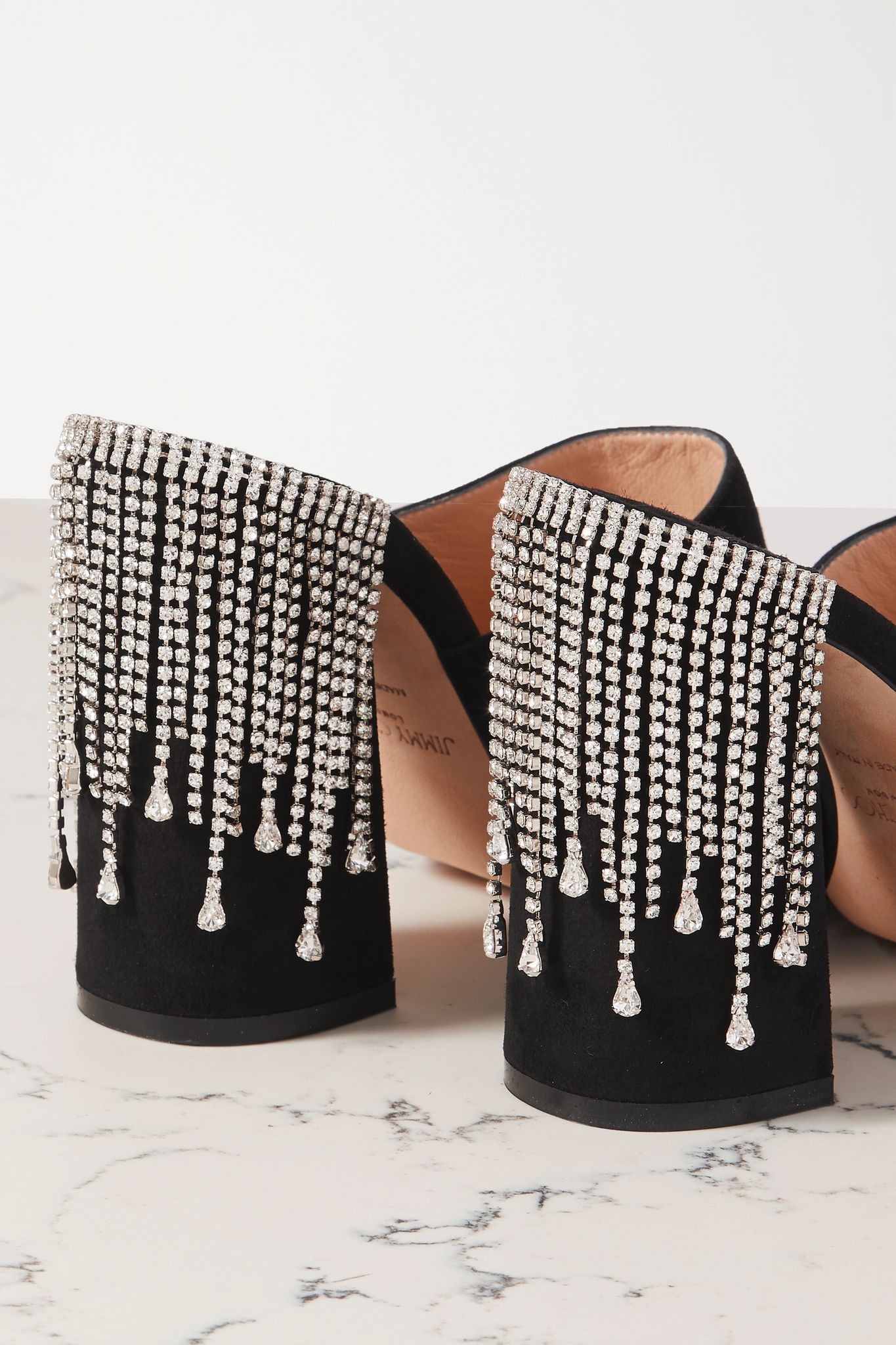 Baia 100 crystal-embellished suede mules - 4