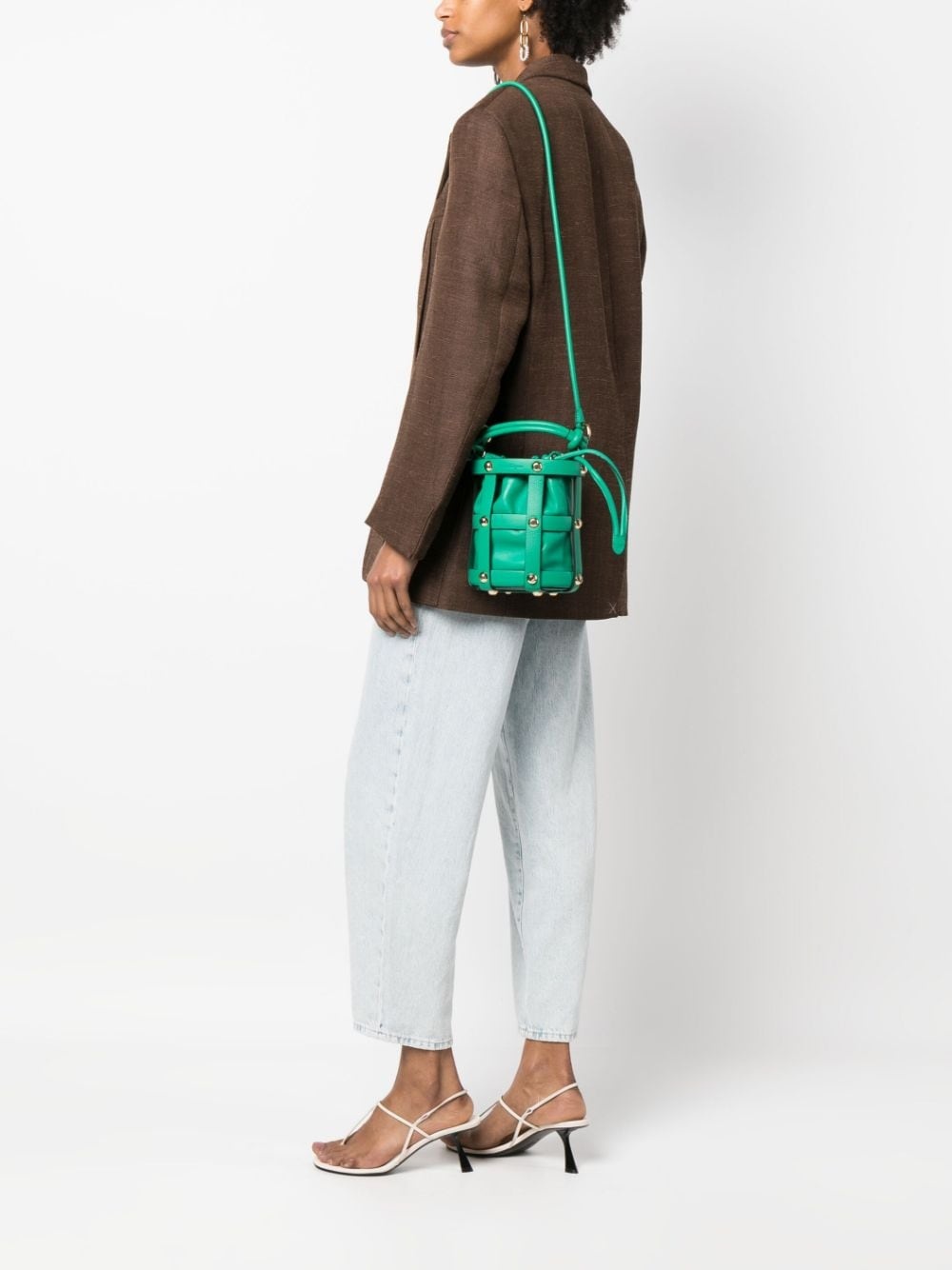 caged-design bucket bag - 2