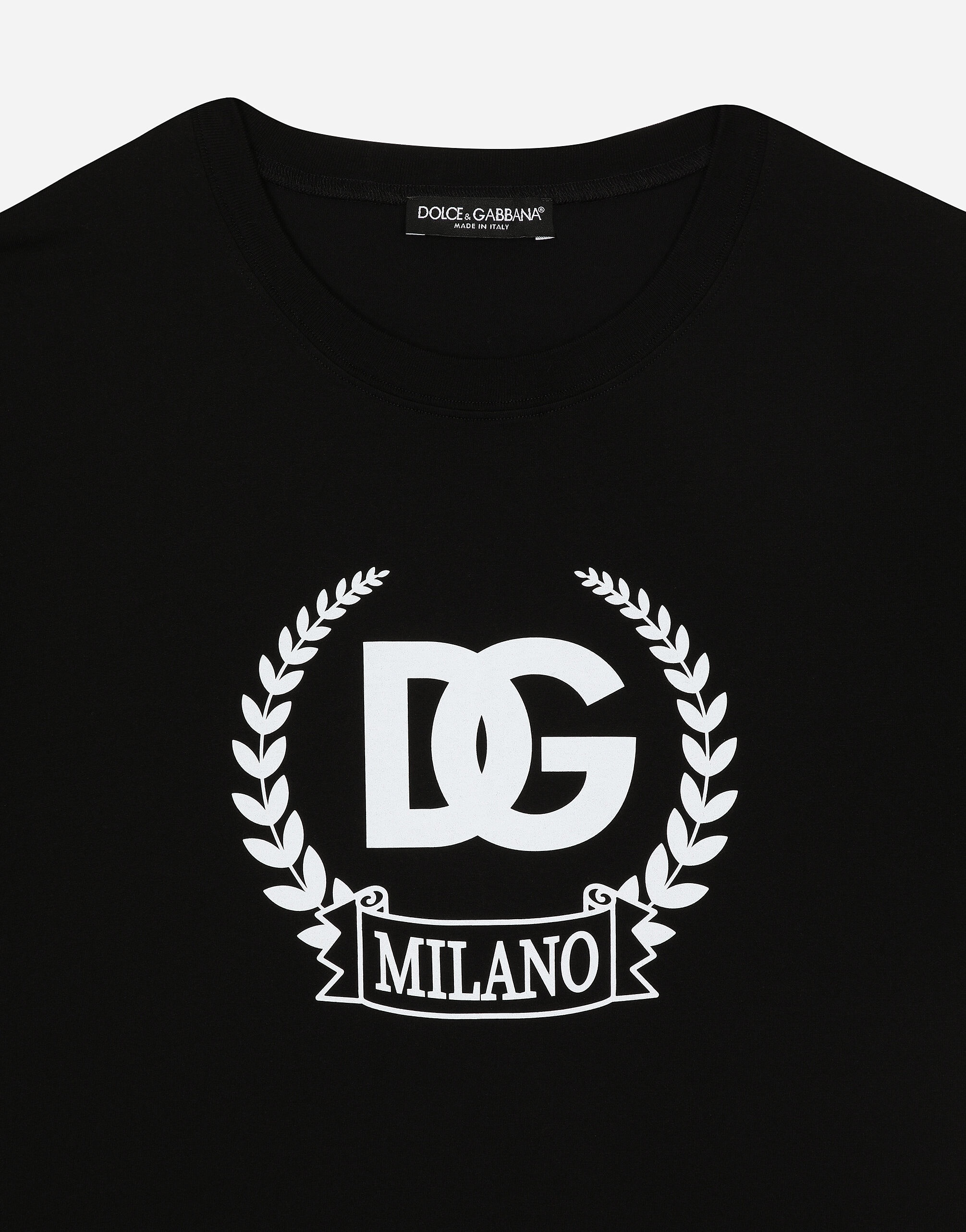 Short-sleeved cotton T-shirt with DG print - 3