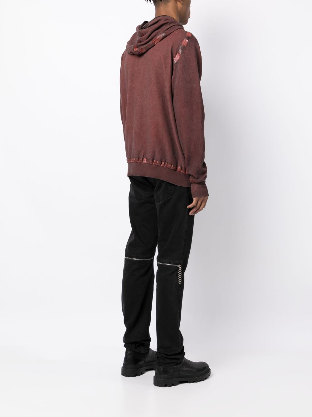 zipped organic cotton hoodie jacket - 4