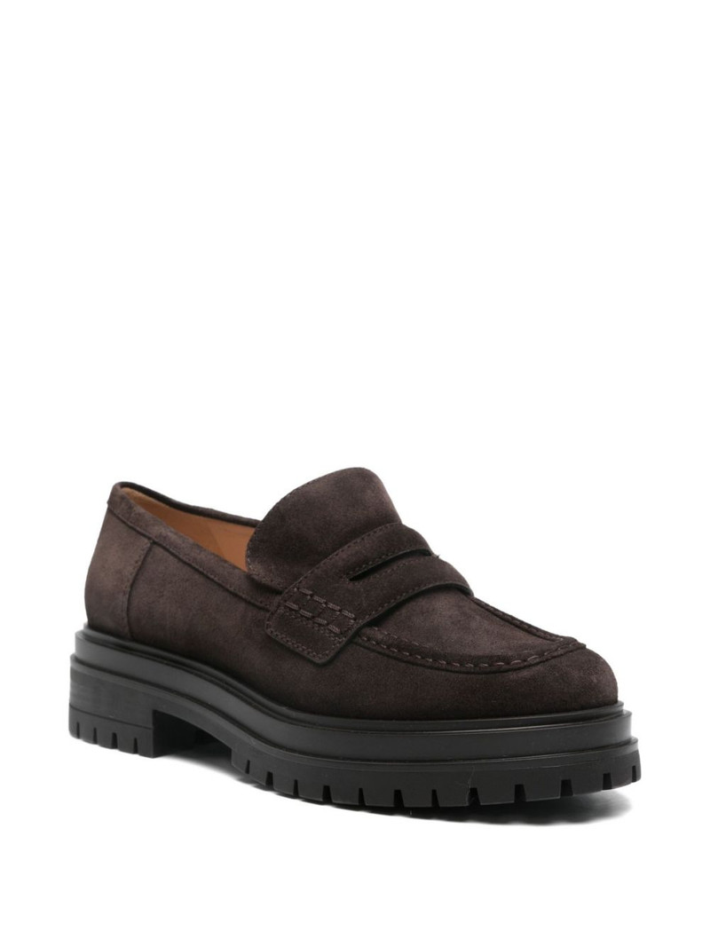 Gianvito Rossi suede-leather penny loafers outlook