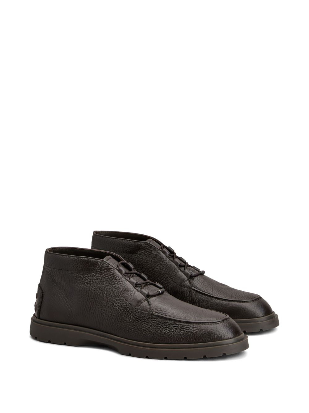 pebble-grain lace-up boots - 2