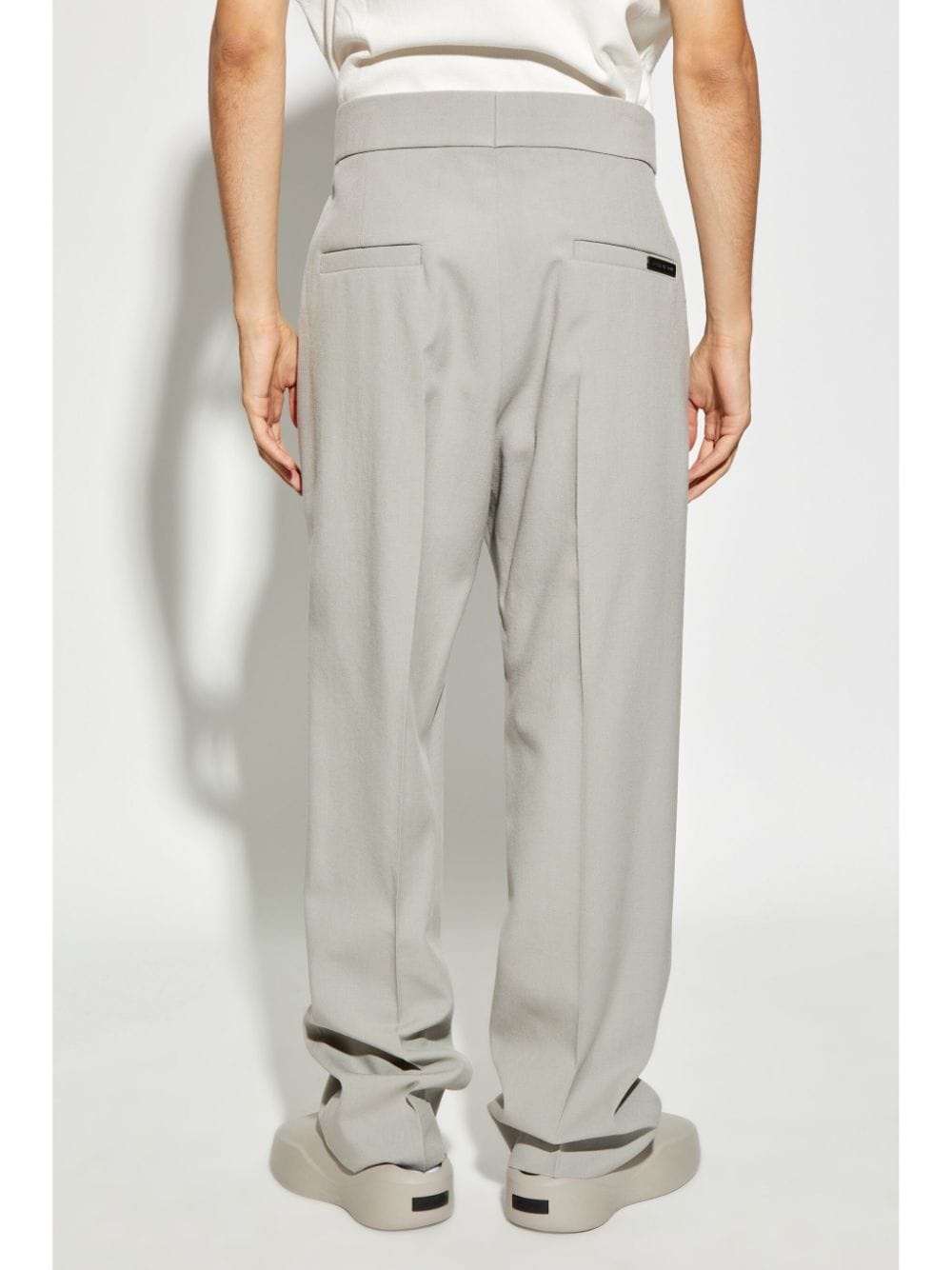 straight-leg wool trousers - 4