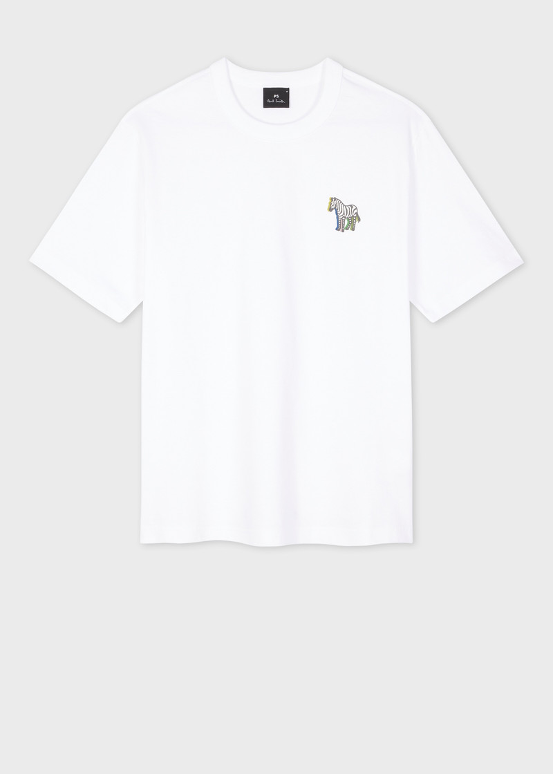 White '3D Zebra' Print T-Shirt 1