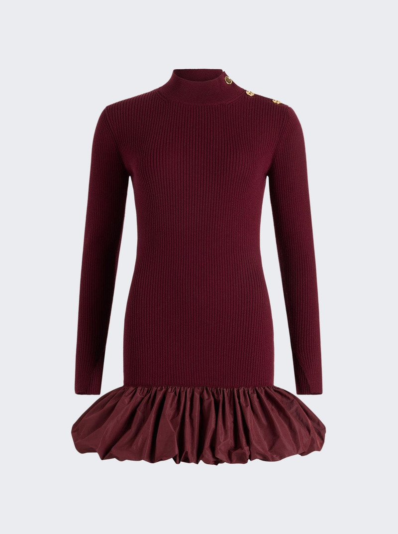 Mix Faille Bloomer Knit Mini Dress Syrah 1