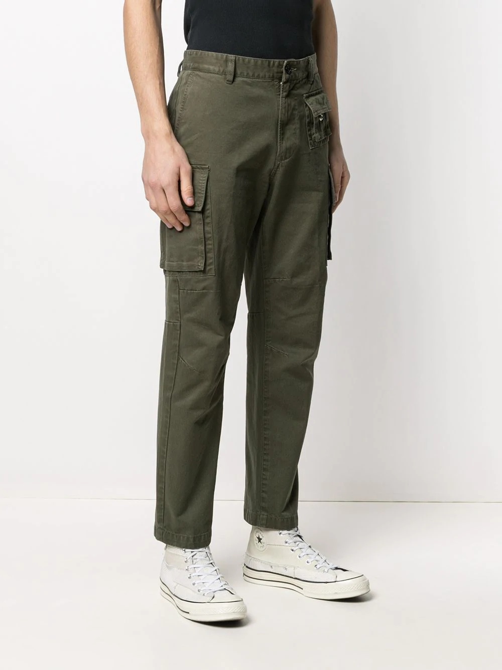 slim-cut cargo trousers - 3