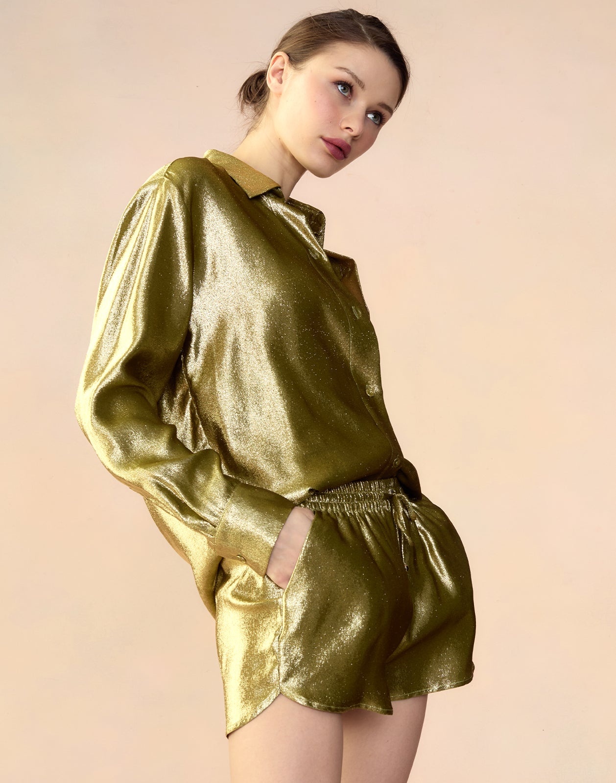 Liquid Gold Lamé Shirt - 7
