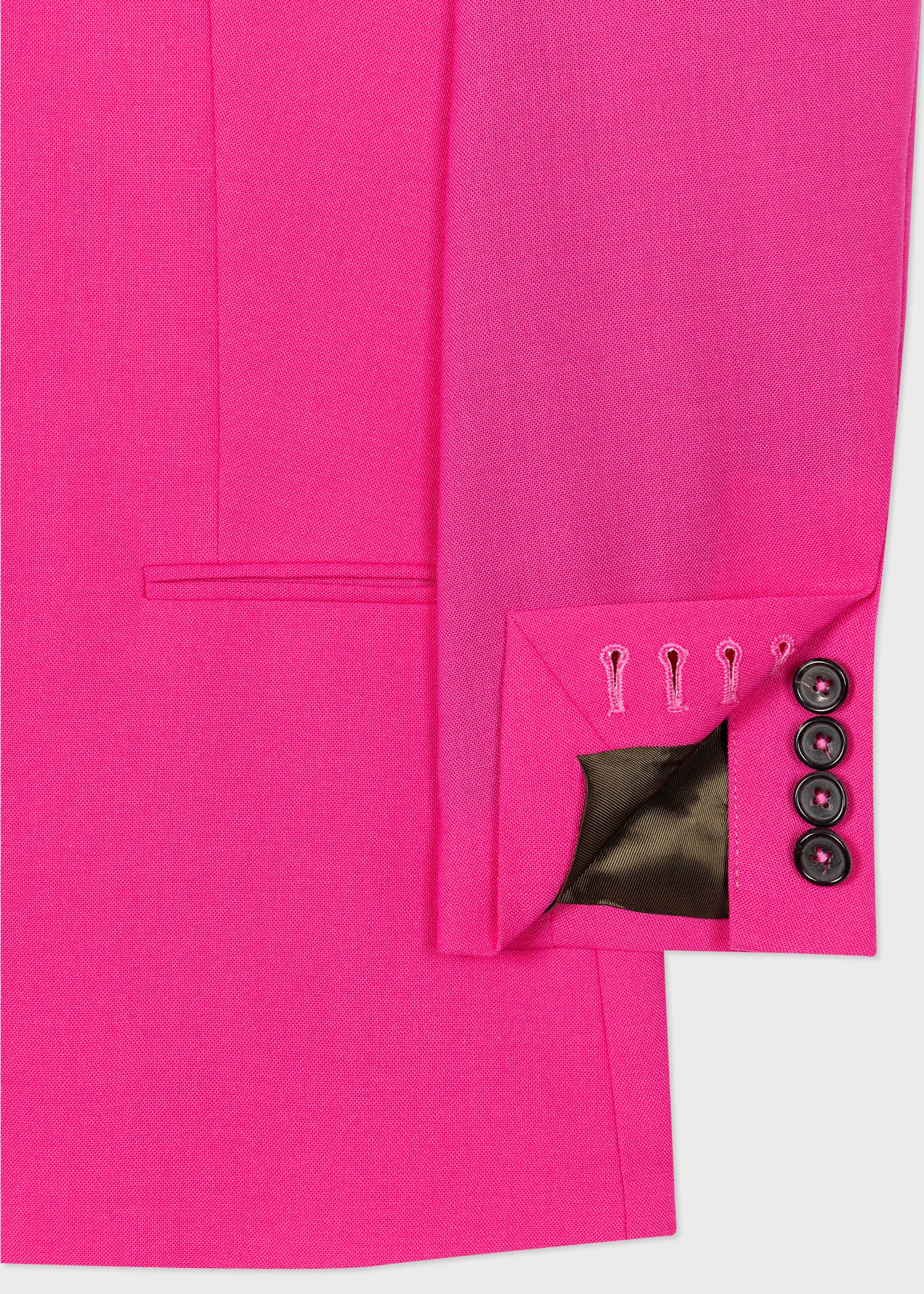 Bright Pink Wool Hopsack Blazer - 3