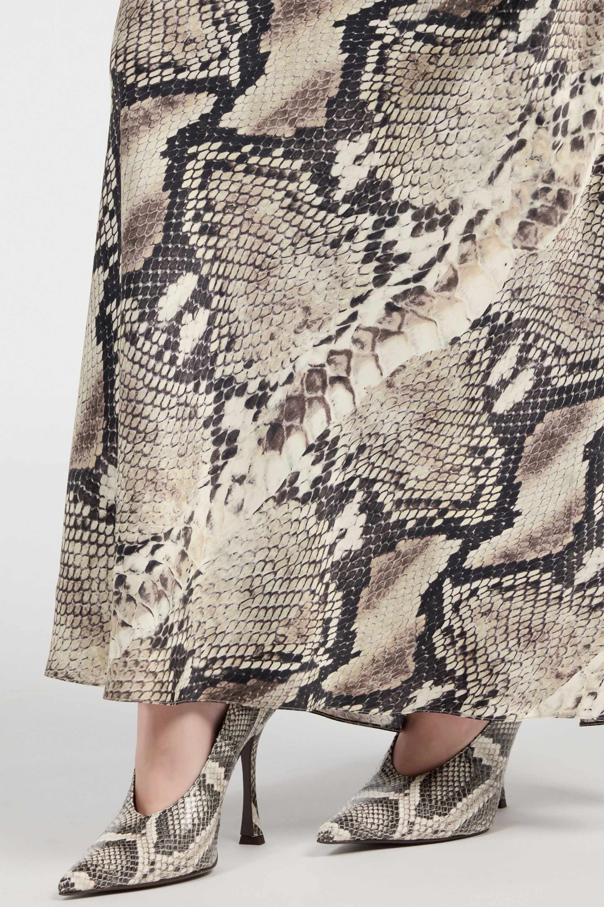 Long Silk Skirt with Python Print - 6