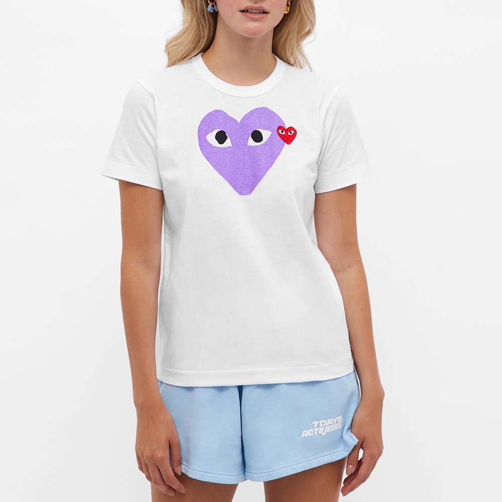 Comme des Garcons Play Women's Double Heart Logo Tee - 3