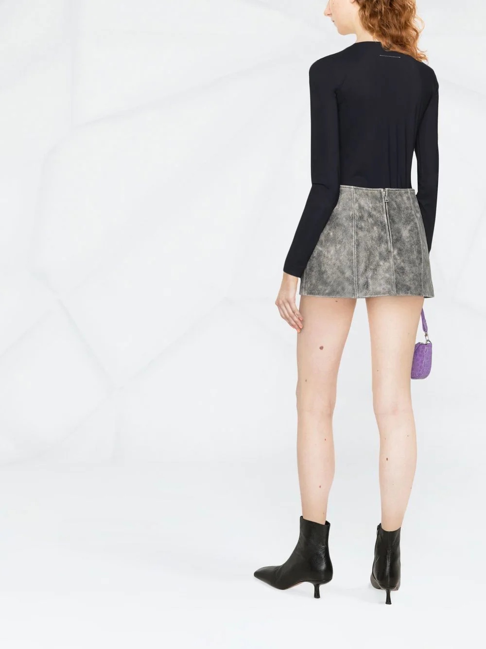contrast-stitch long-sleeve bodysuit - 3