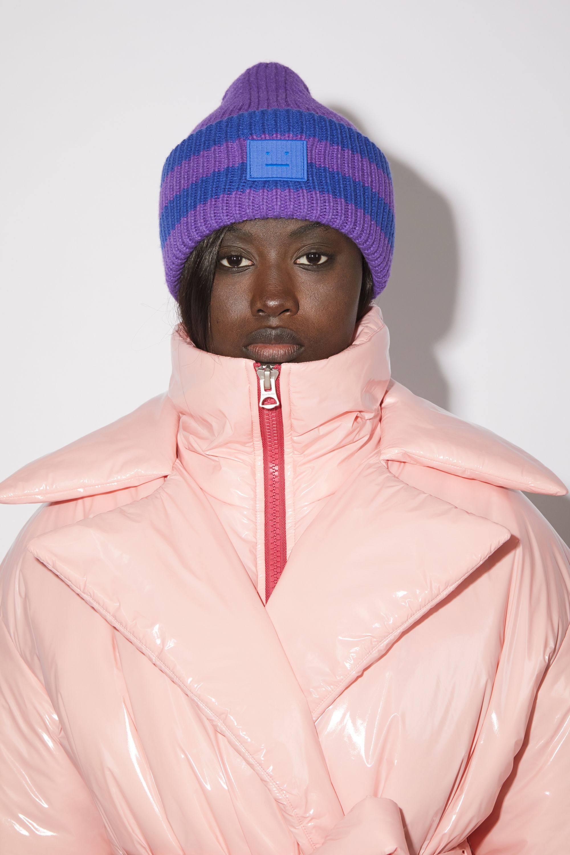 Striped logo beanie - Purple/blue - 3