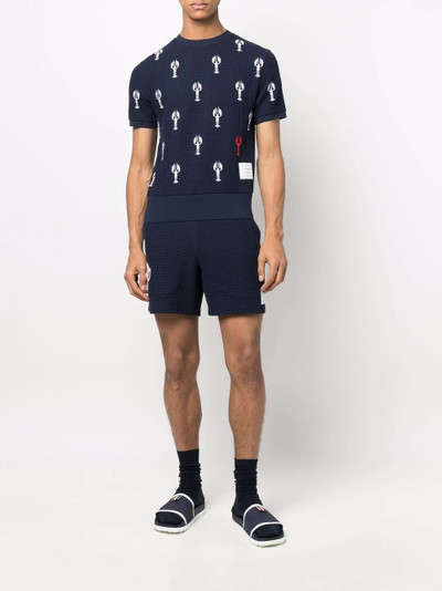 Thom Browne logo-patch track shorts outlook