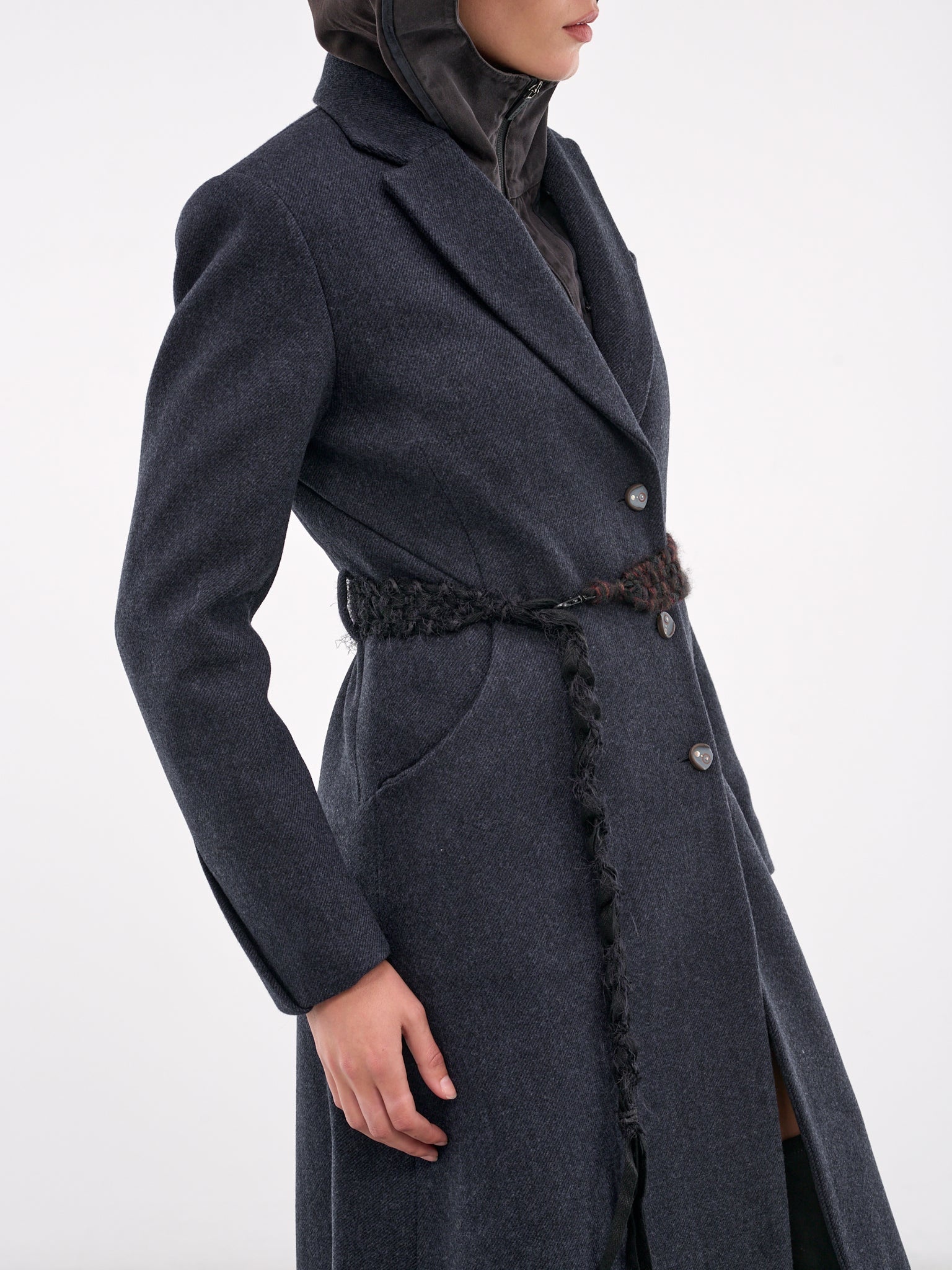 Ceramic Button Long Coat - 4