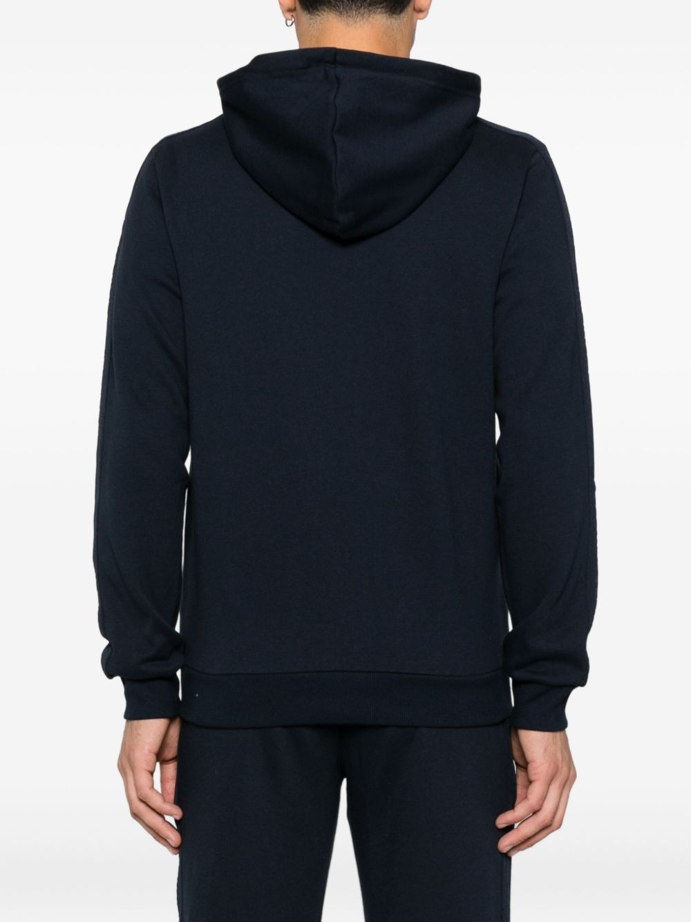 logo-detail hooded zip-up sweatshirt - 4