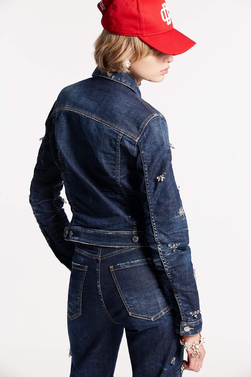 CRYSTAL FLIES WASH BOYFRIEND JEAN JACKET - 2