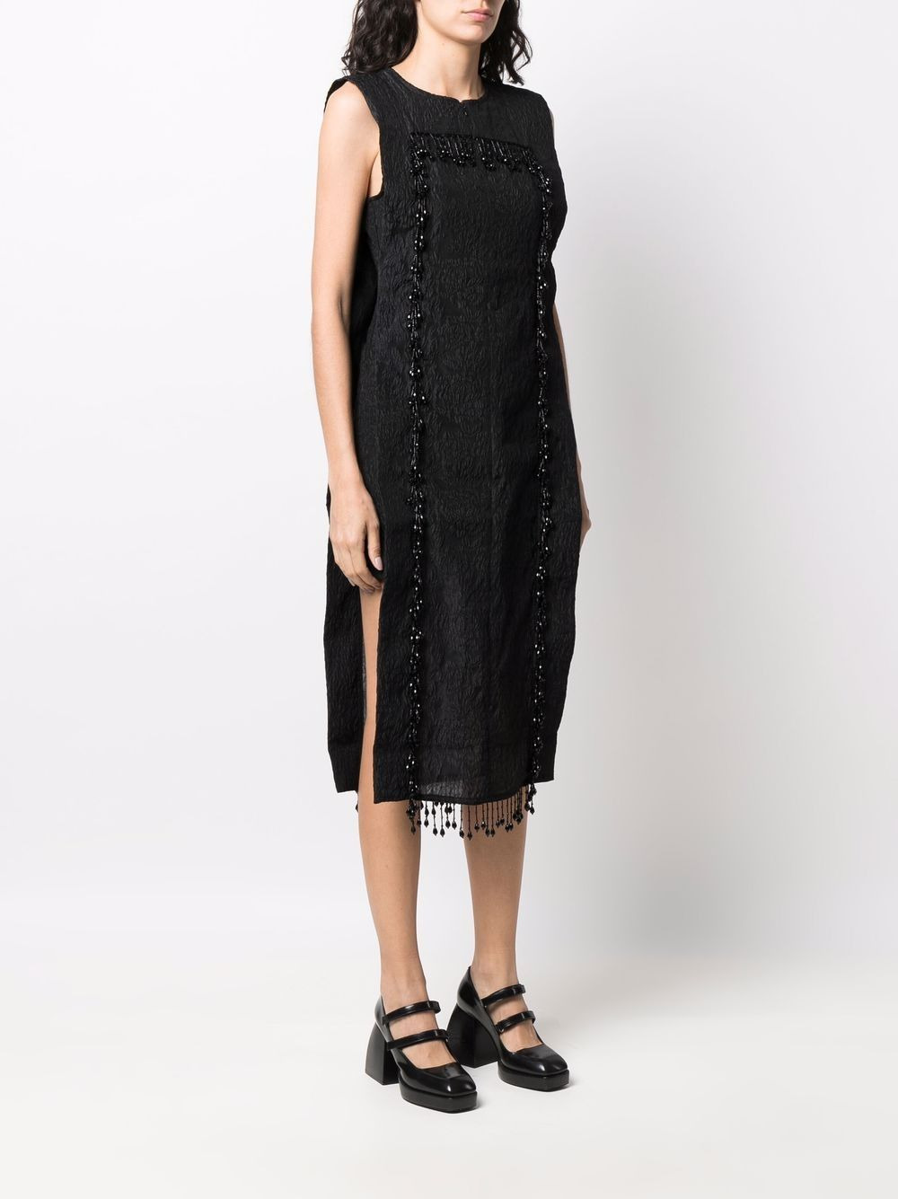 organza-fringe jacquard sleeveless top - 3