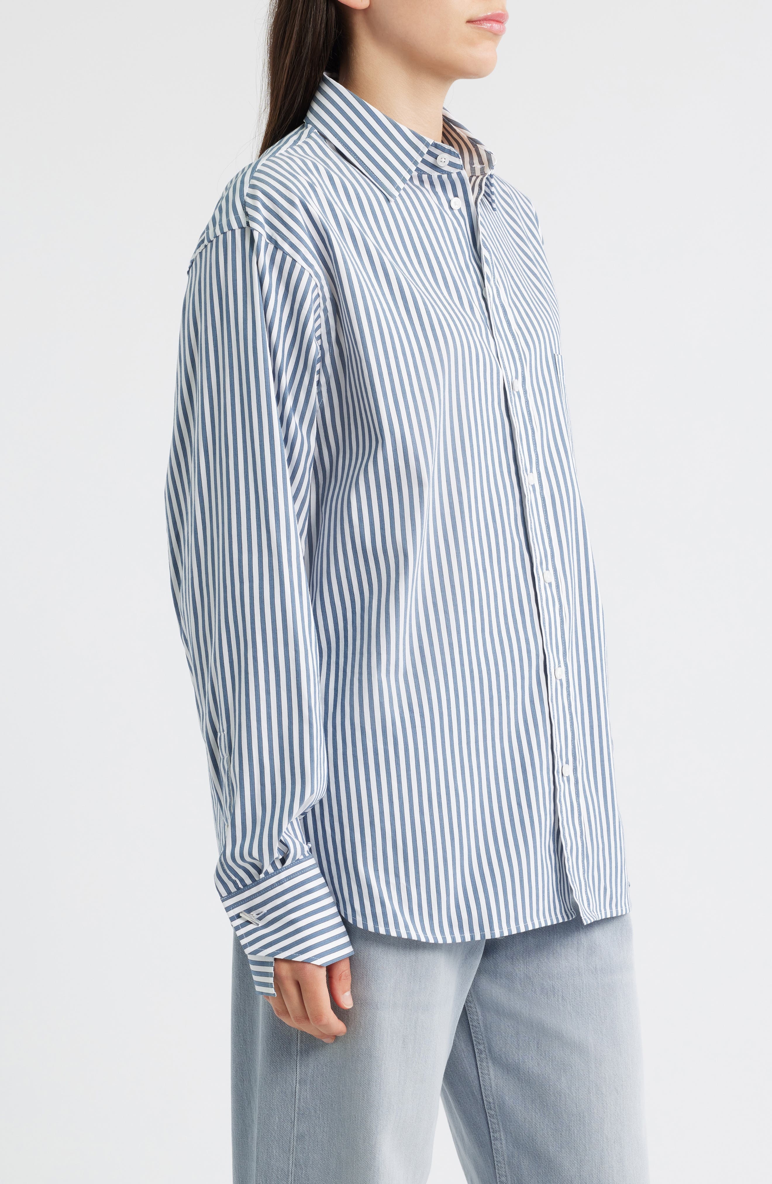 BOSS Saturday Stripe Woven Shirt in Tanzanite Stripe at Nordstrom - 3