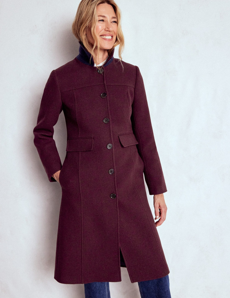 St Albans Fitted Coat-Dark Cherry 6