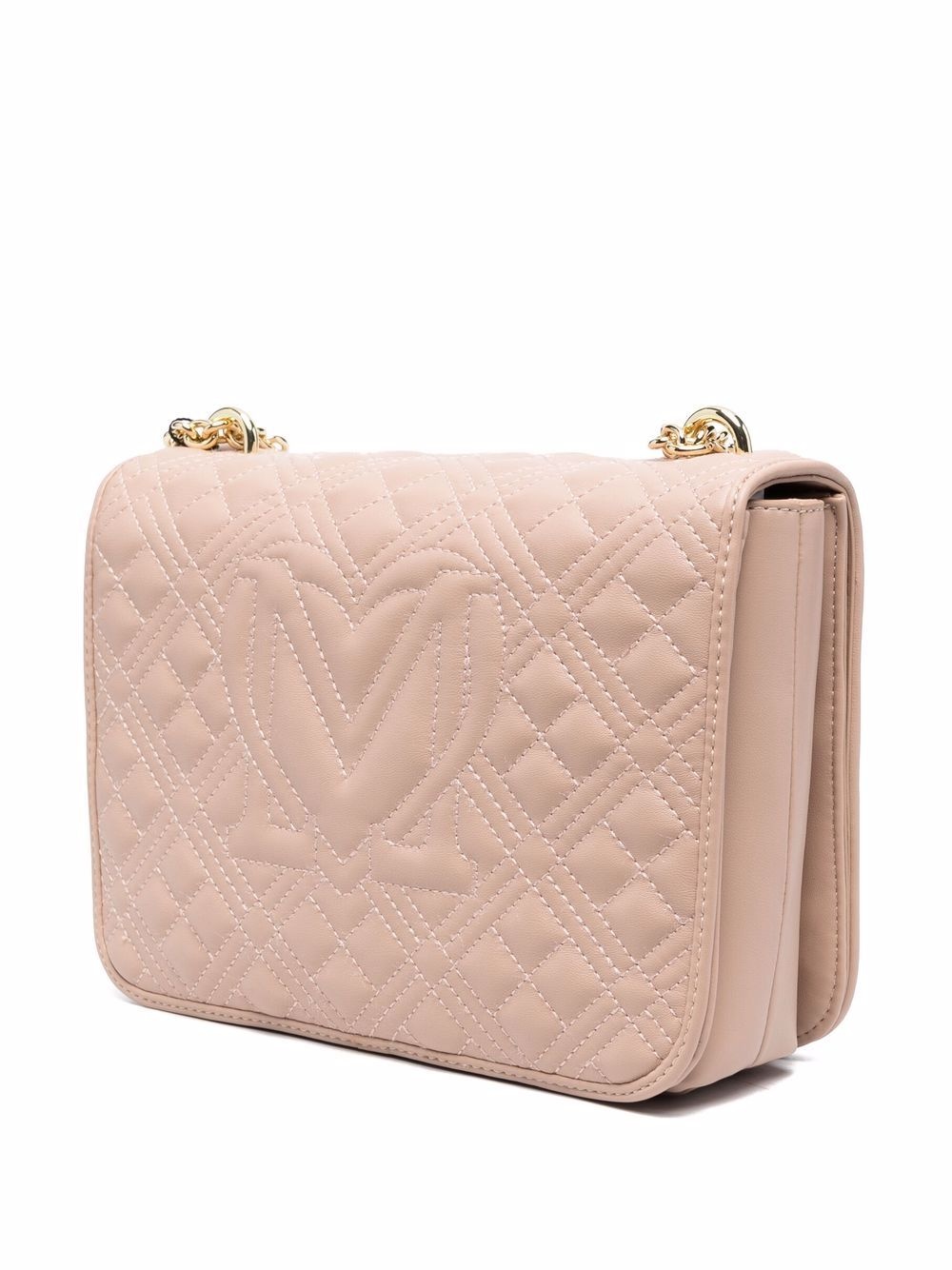 logo-plaque quilted shoulder bag - 3