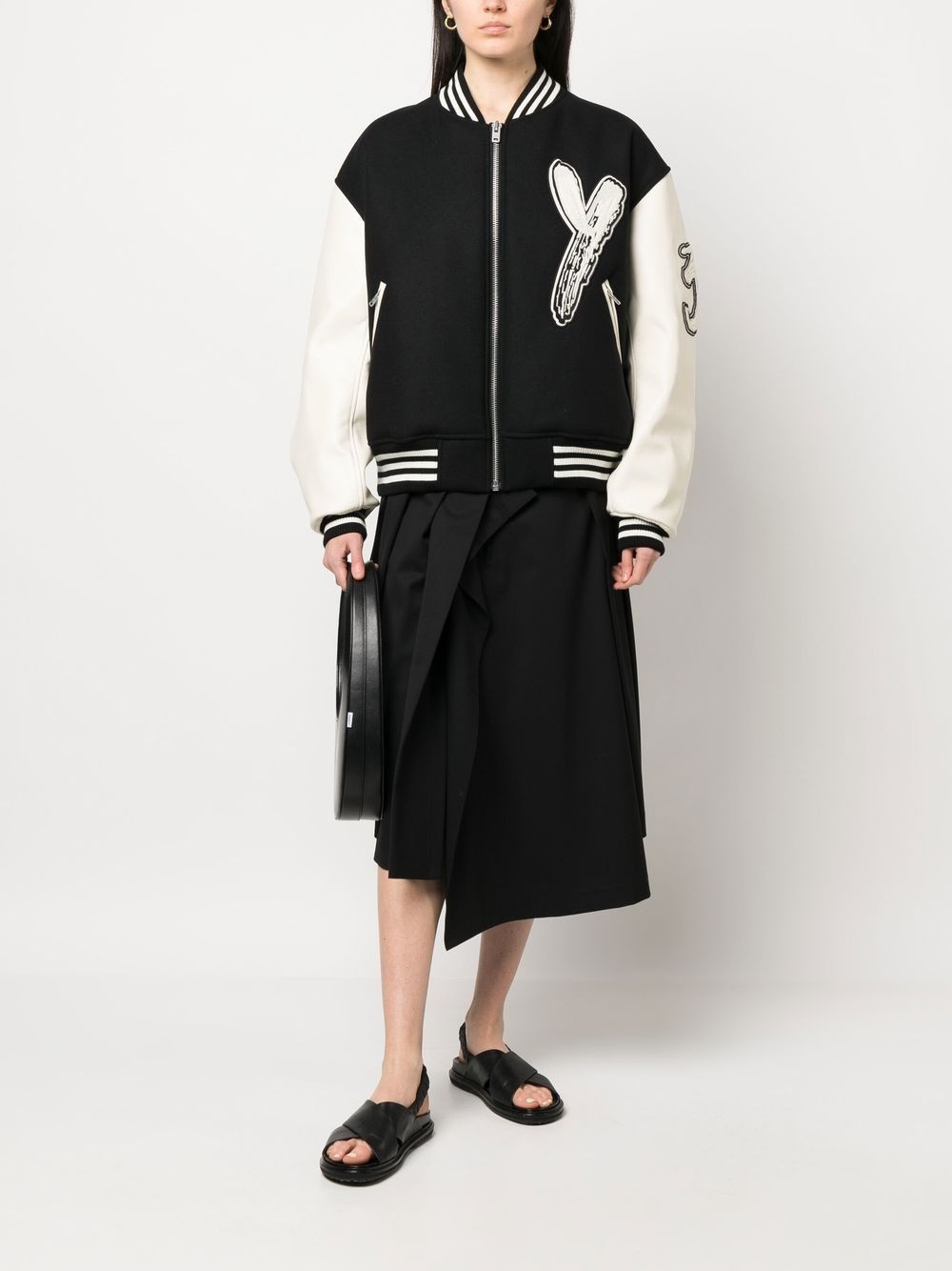 logo-print varsity jacket - 3