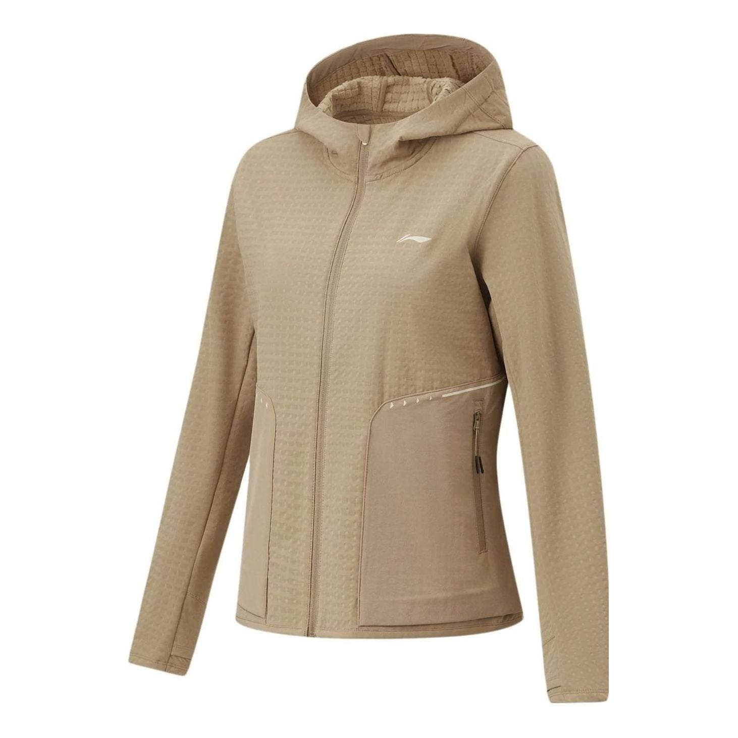 (WMNS) Li-Ning Logo Sports Hooded Windbreaker 'Khaki' AFDT626-2 - 1