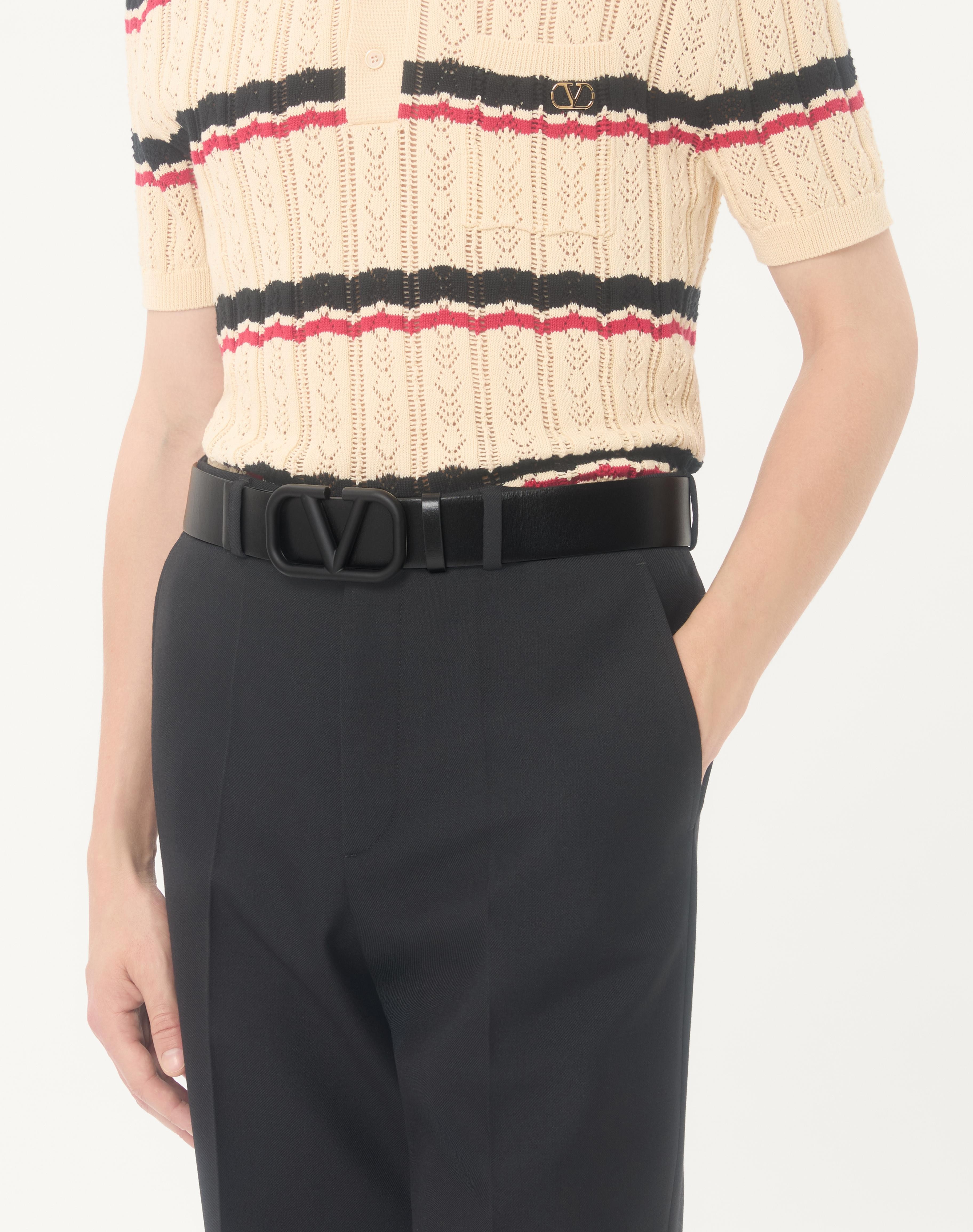 VLOGO SIGNATURE CALFSKIN BELT - 2
