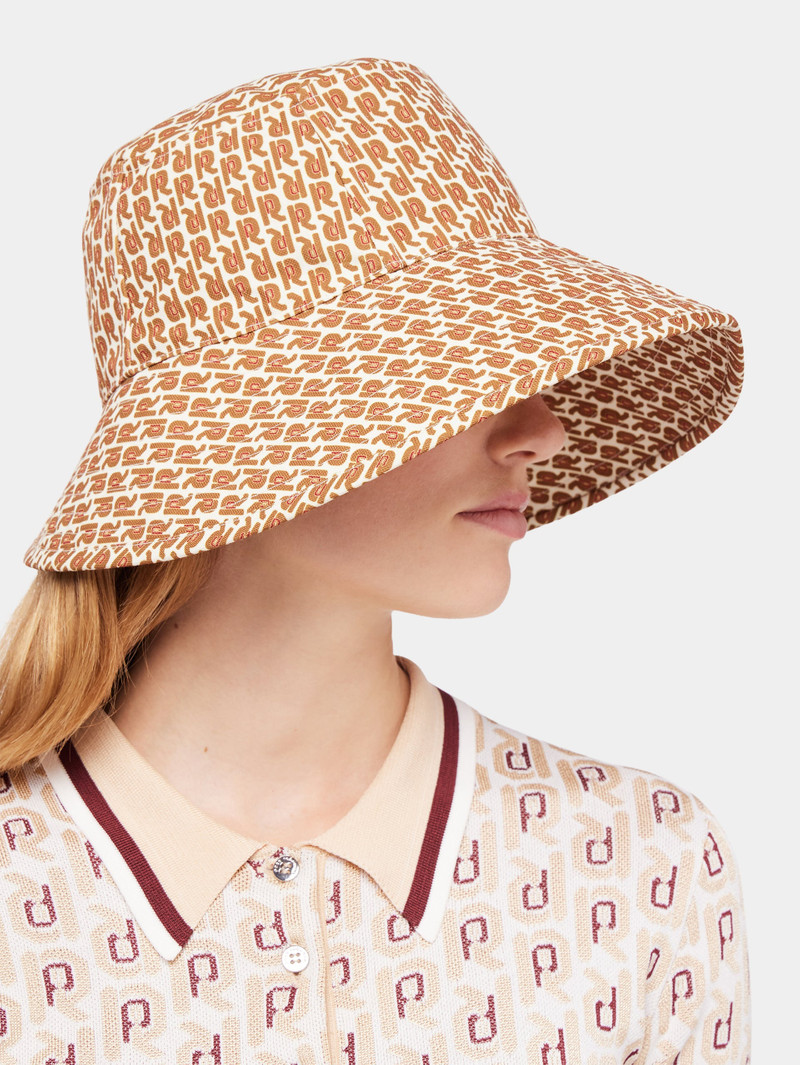 rabanne BEIGE MONOGRAM BUCKET HAT outlook