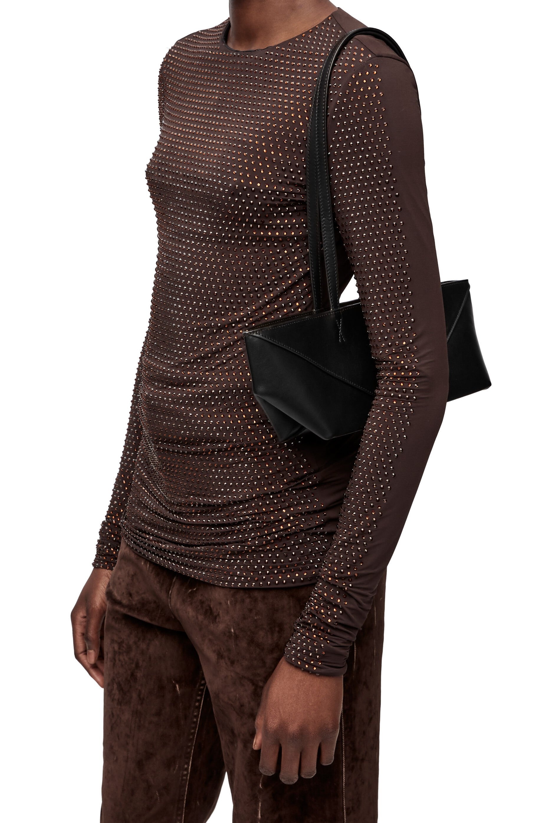 Cropped Puzzle Fold bag in shiny calfskin - 3