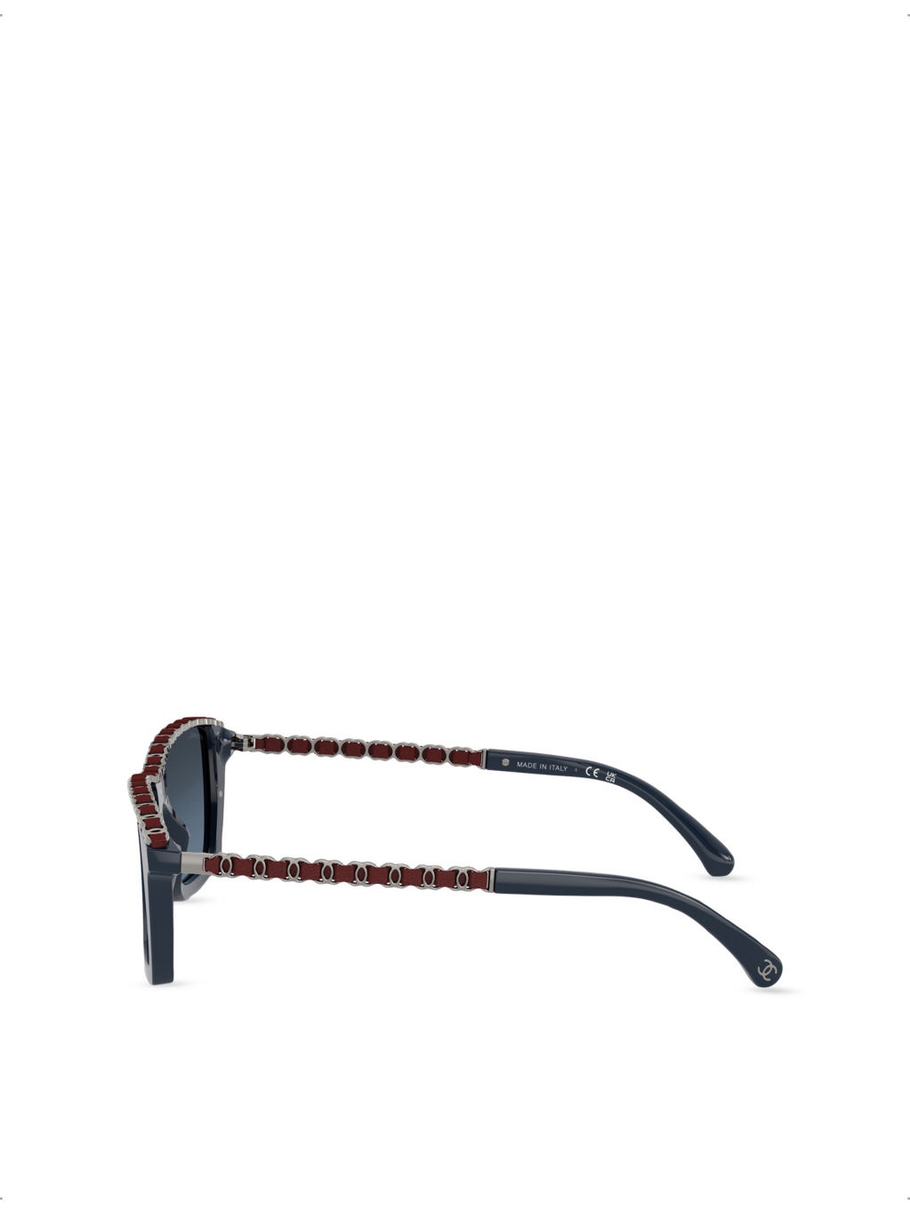 CH5548Q Rectangle-Frame Acetate and Leather Sunglasses - 3