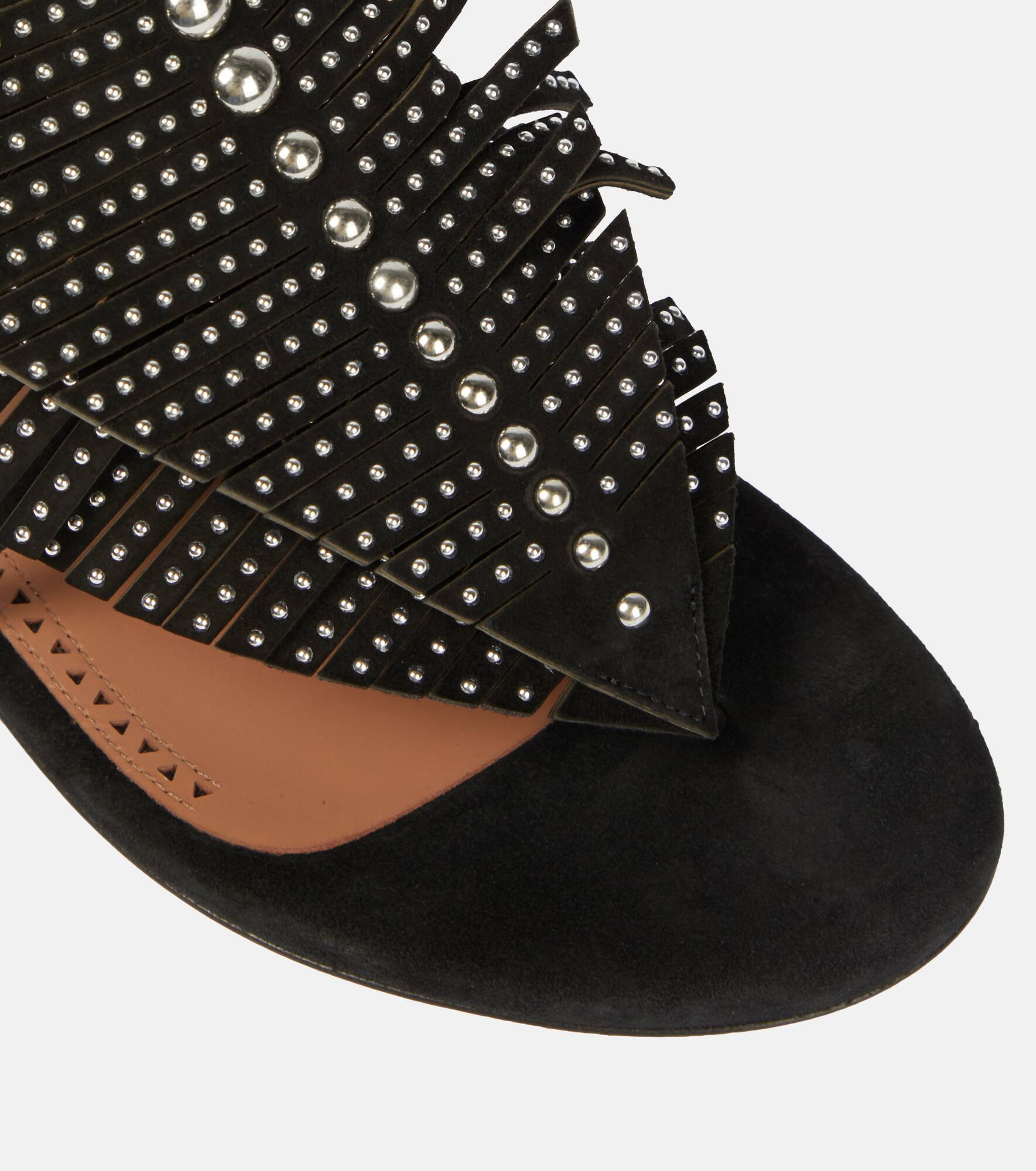 Embellished suede thong sandals - 6