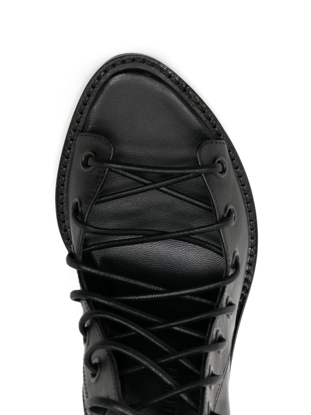 leather combat boots - 4