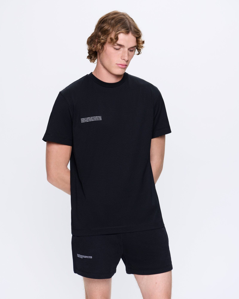 PANGAIA Mens 365 Midweight T-shirt - Black outlook