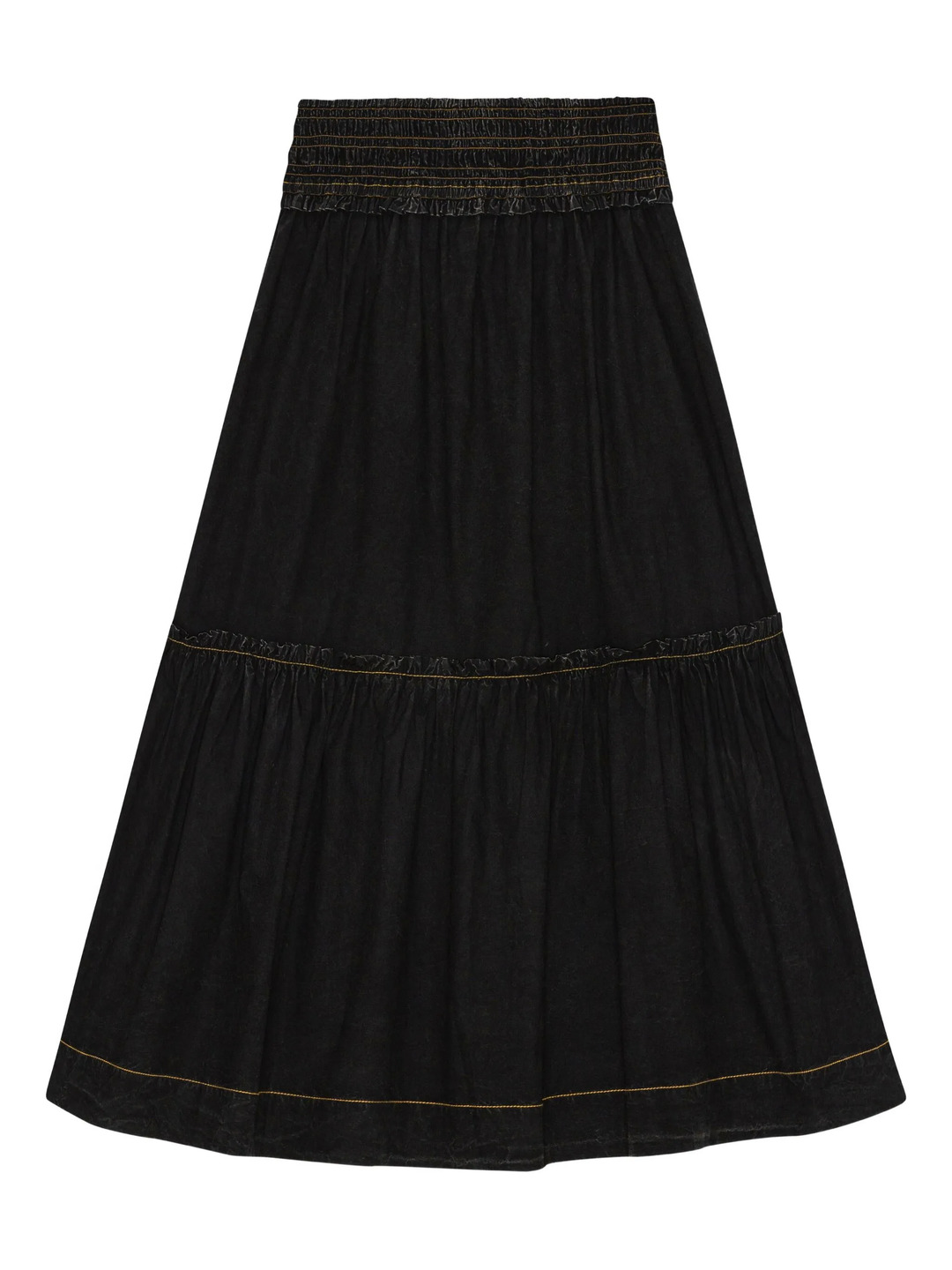 Garment Dyed Cotton Smock Maxi Skirt - 6