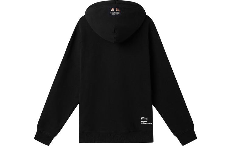 New Balance x Zero Per Zero Printing Casual Sports Round Neck Hoodie 'Black' NCA47013-BK - 2