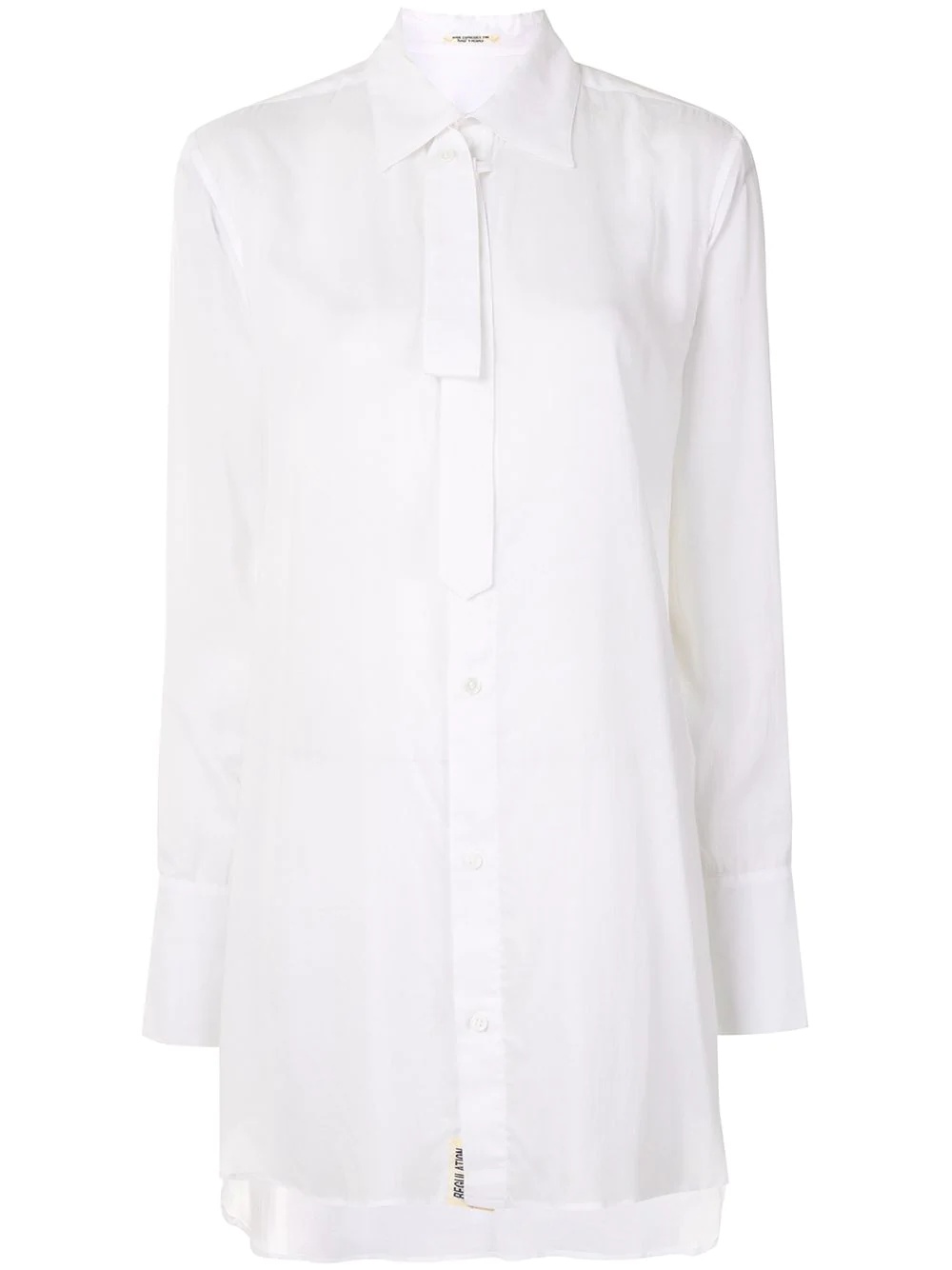 tie-neck longsleeved shirt - 1