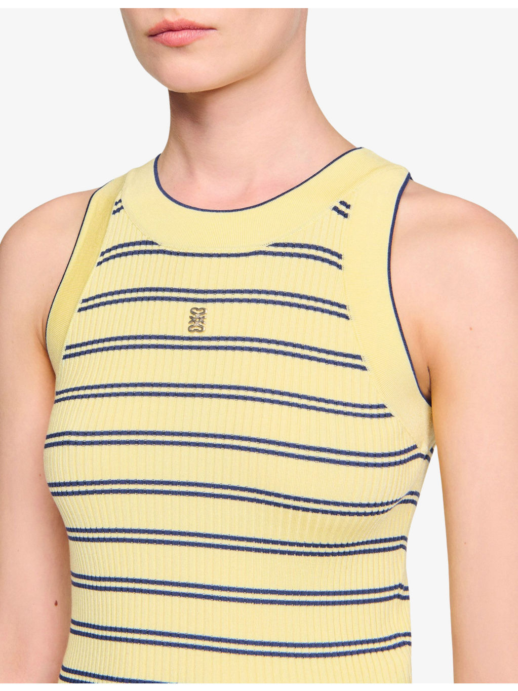 Stripe-Print Knitted Vest Top - 5