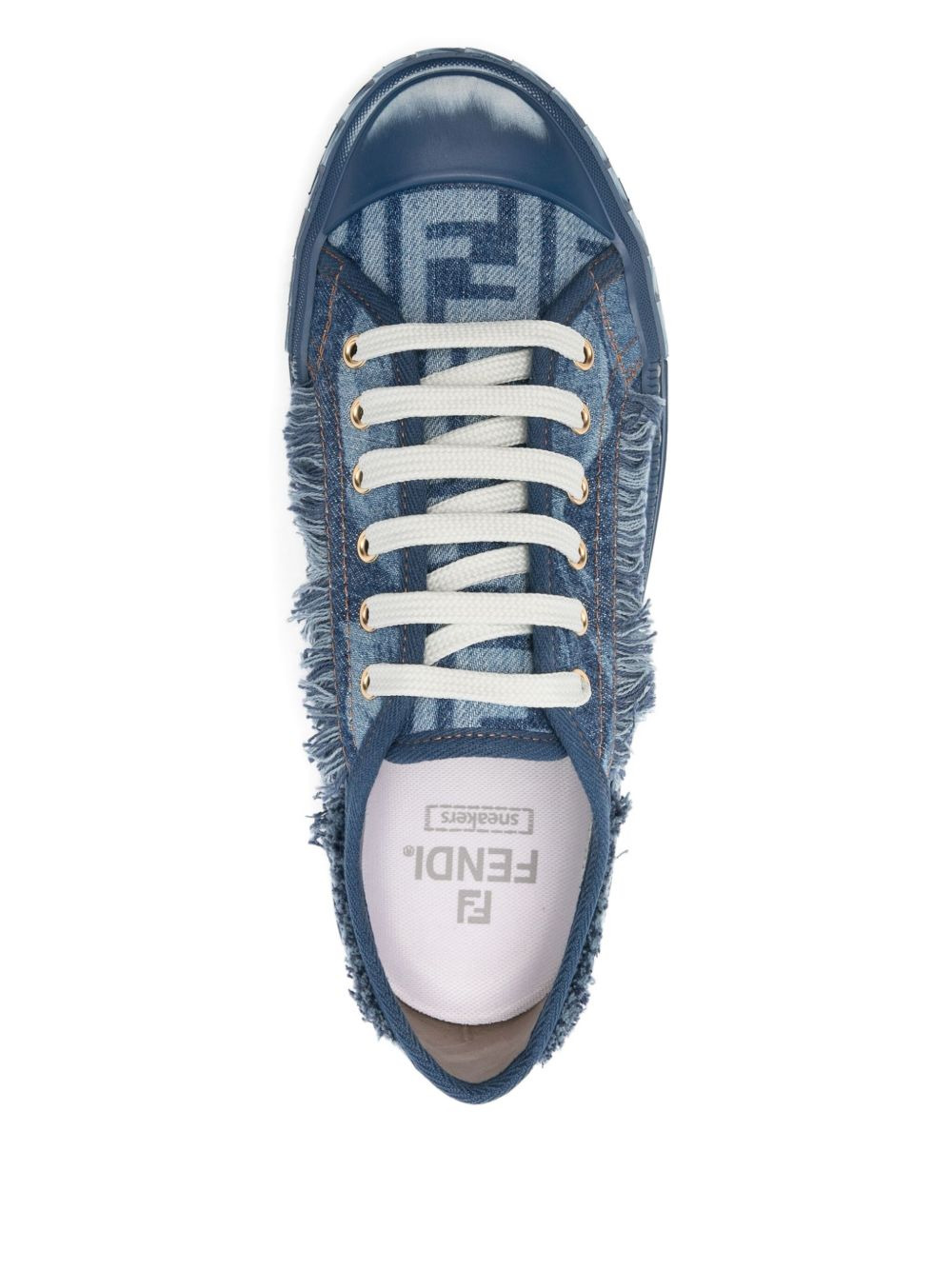 frayed-denim trainers - 4