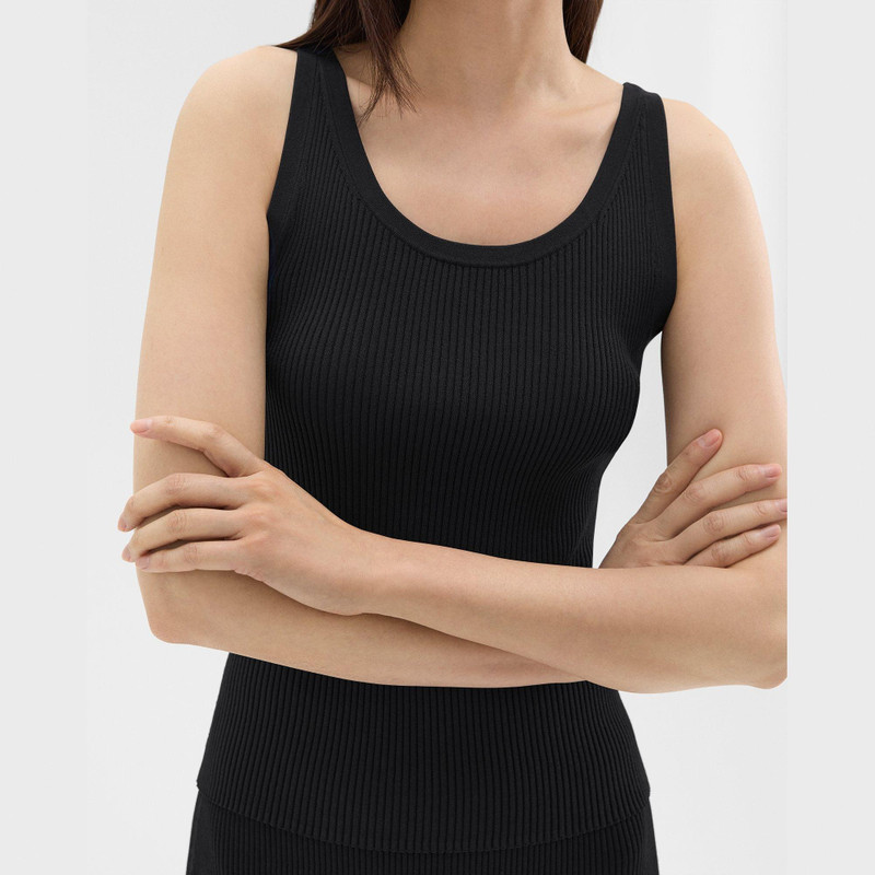 Ribbed Tank Top in Crepe Knit 5