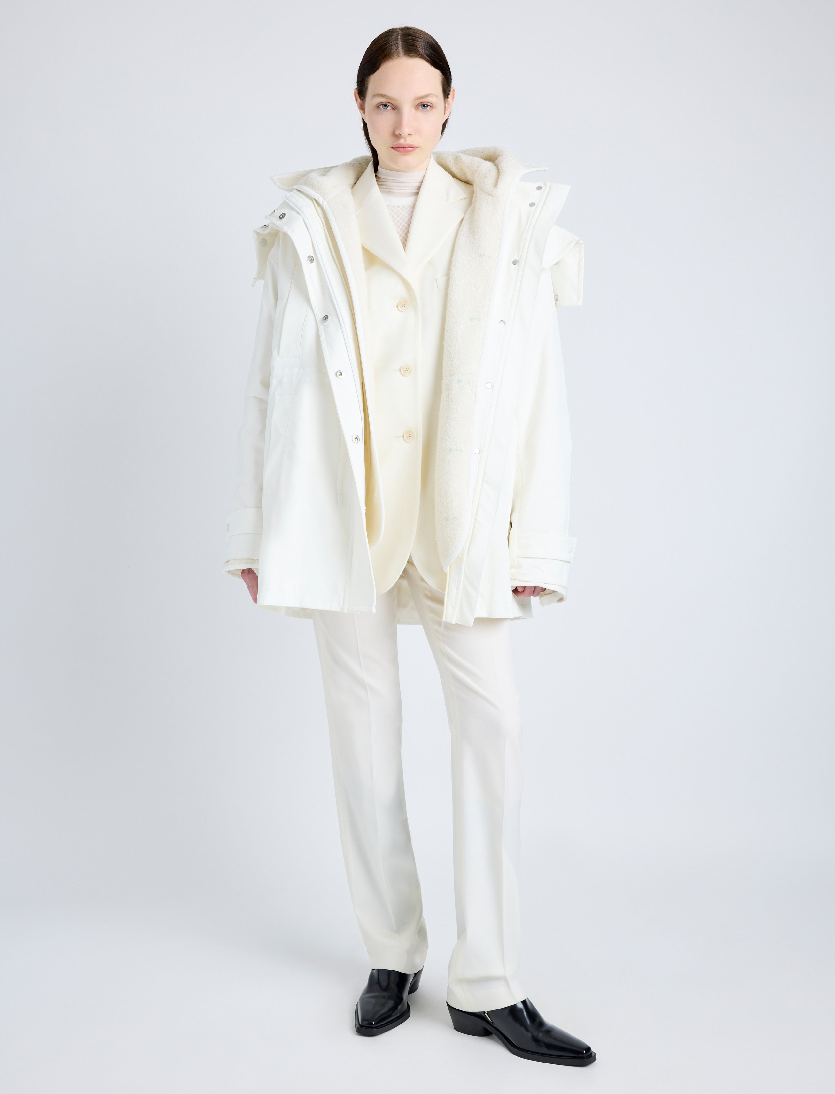 Wilder Coat in Stretch Nylon with Fleece Lining - 3